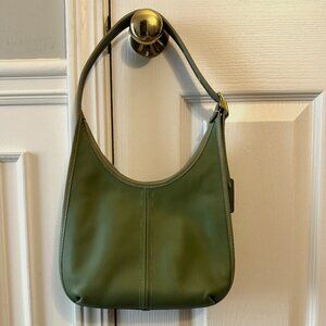 Coach Ergo Small Shoulder Vegetable Tanned Leather Bag Lime Green New